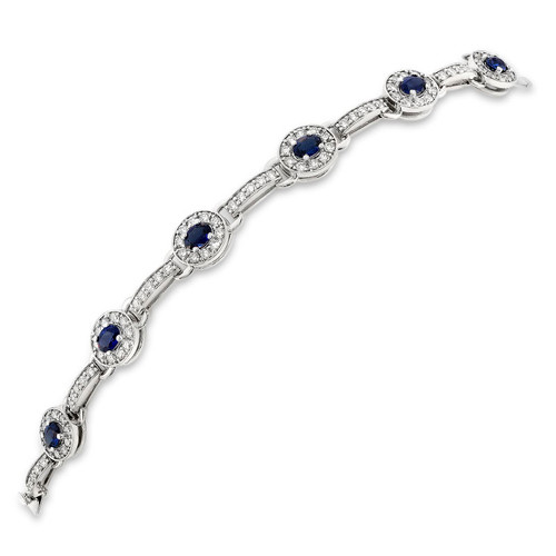 7 1/4 inches in length; Sapphires 6.12 cts; Diamonds 5.51 cts - details below 7 1/4 inches in length; Sapphires 6.12 cts; Diamonds 5.51 cts - details below