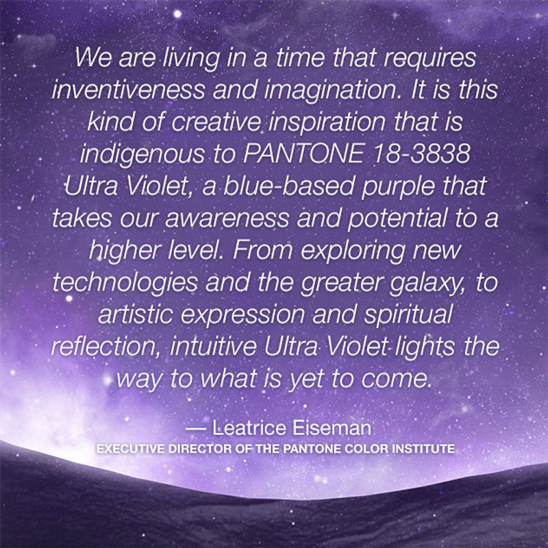 Pantone 2018 Color of the Year: Ultra Violet Pantone 2018 Color of the Year: Ultra Violet