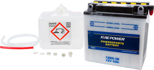 BATTERY W/ACID 12N9-3B 12V