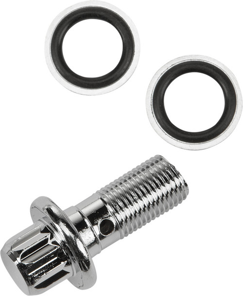 7/16 BANJO BOLT W/ WASHERS CHROME 12-PT OE#41739-84