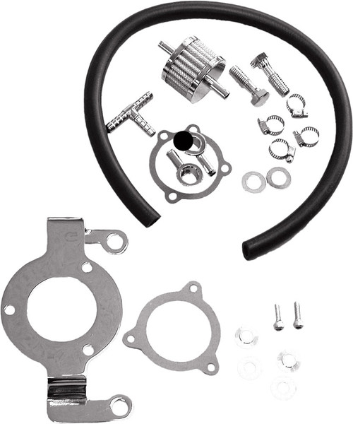 COMPLETE MNT KIT BREATHER HOSE CHROME TOURING 08-16