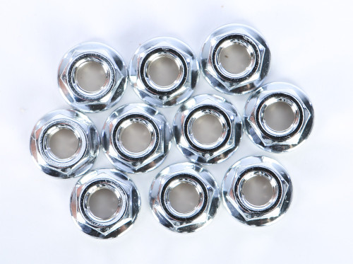 FLANGE NUT CHROME 10/PK