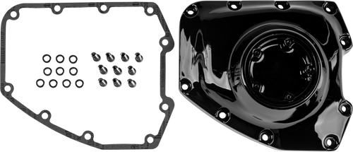 TC CAM COVER BLACK W/ GSKT HRDWR 02-17