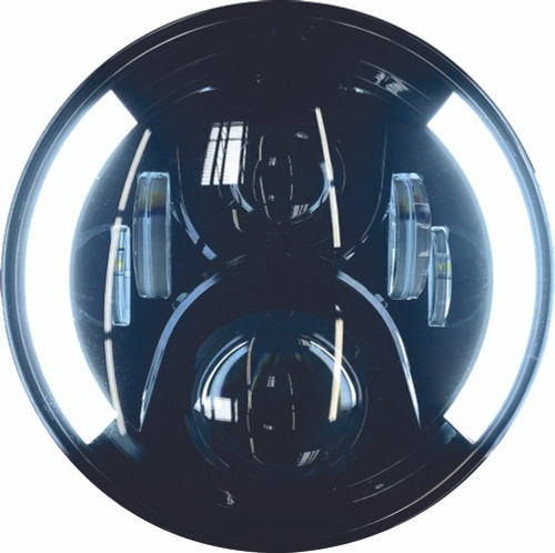 HIGH DEFINITION 7" LED HEADLIG PARTIAL HALO BLACK