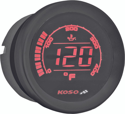 HD-02T 2'' OIL TEMP GAUGE BLACK BEZEL