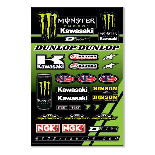 MONSTER KAW DECAL SHT12MIL MONSTER KAW RACING DECAL SHEET