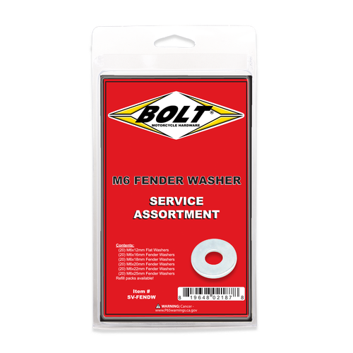 M6 FENDER WASHER ASSORTMENT 120 PIECE KIT