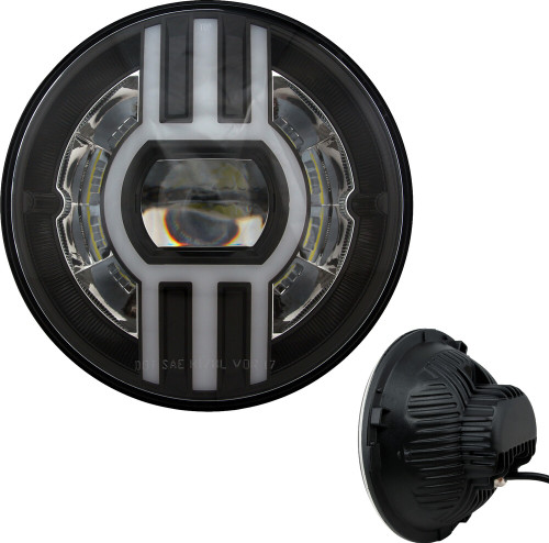HEADLIGHT 7" BEAST 2 BLACK W/DRIVING LIGHT