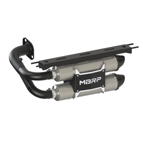 DUAL STACKED SLIP-ON SYSTEM W/ PERFORMANCE MUFFLER BLK TIP