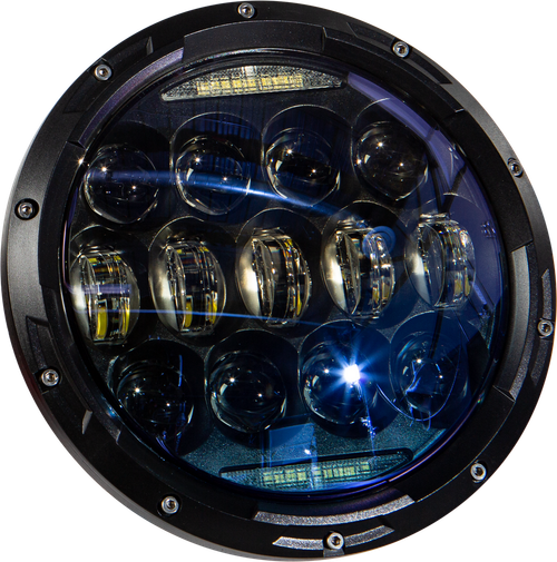 LED HEADLIGHT 7" 130W BLACK 10,000/5000 LUMENS