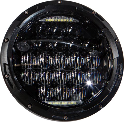 LED HEADLIGHT 7" 90W BLACK 3500/2400 LUMENS