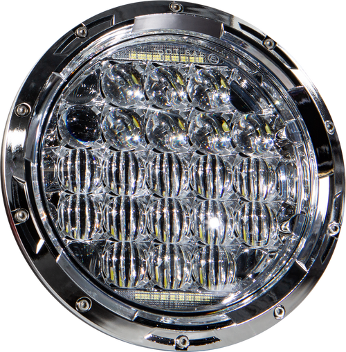LED HEADLIGHT 7" 90W CHROME 3500/2400 LUMENS