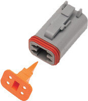 4-WIRE GREY DEUTSCH PLUG & WDGLCK HD# 72134-94GY