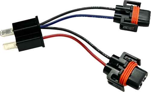 HEADLIGHT ADAPTER PIGTAIL W/FEMALE H9/H11-MALE H4 CONN