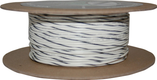 #18-GAUGE WHITE/BLACK STRIPE 100' SPOOL OF PRIMARY WIRE