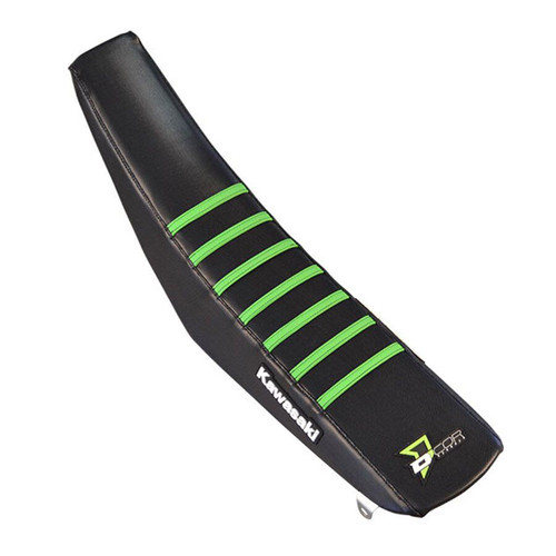 SEAT COVER BLACK W/GREEN RIBS KAW