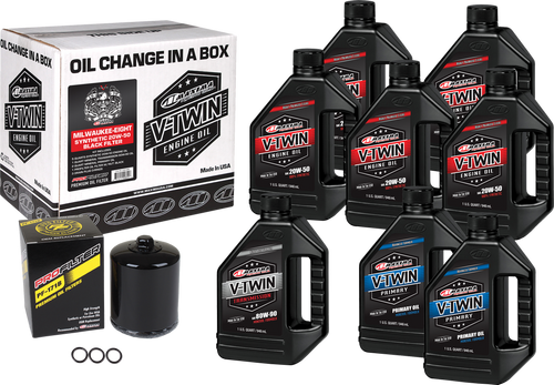 V-TWIN SYN OIL CHANGE KIT M8 BLACK FILTER