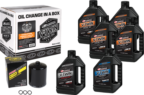 V-TWIN OIL CHANGE KIT MINERAL EVO BLACK FILTER