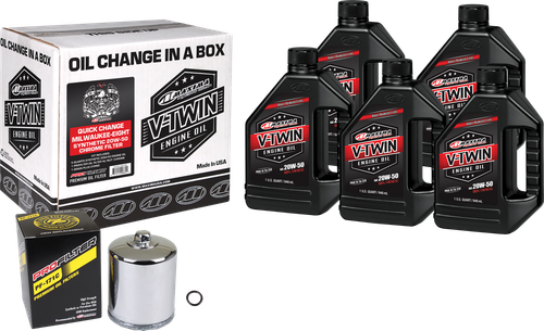 V-TWIN SYN OIL CHANGE KIT M8 CHROME FILTER