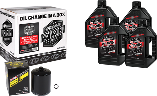 V-TWIN SYN OIL CHANGE KIT TC BLACK FILTER