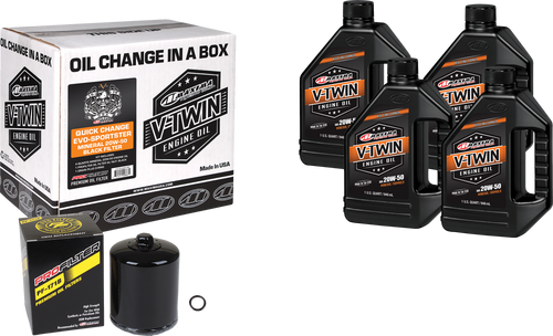 V-TWIN OIL CHANGE KIT EVO MINERAL BLACK FILTER