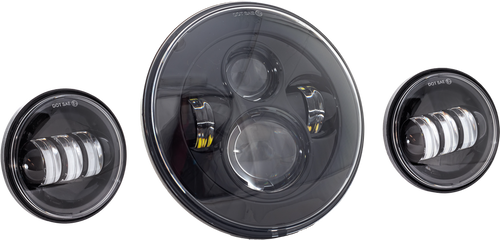 7" LED HDLGT W/ PASS LAMPS BLK INDIAN