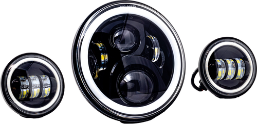 7" LED HDLGT W/ PASS BLK HALO INDIAN
