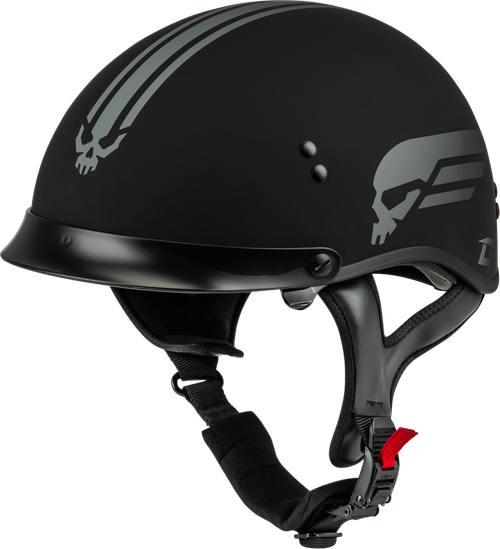 HH-65 RETRIBUTION HELMET W/PEAK MATTE BLACK/SILVER LG