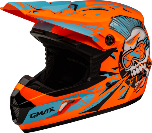 YOUTH MX-46Y UNSTABLE HELMET HI VIS ORANGE/BLUE YL