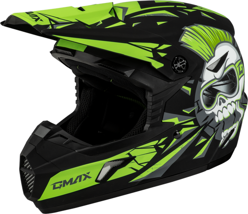 YOUTH MX-46Y UNSTABLE HELMET MATTE BLACK/GREEN YL