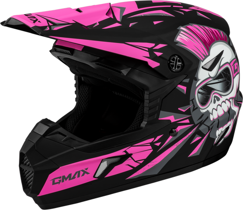 YOUTH MX-46Y UNSTABLE HELMET MATTE BLACK/PINK YM