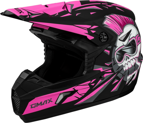 YOUTH MX-46Y UNSTABLE HELMET MATTE BLACK/PINK YL