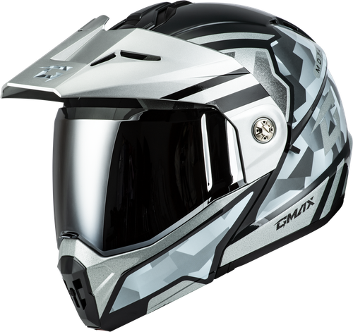 MD-74 STRIKER MODULAR HELMET W SLVR SHIELD SLVR/BLU MTLC SM
