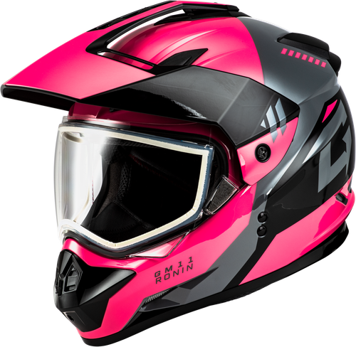 GM-11S RONIN SNOW HELMET BLACK/GREY/PINK SM