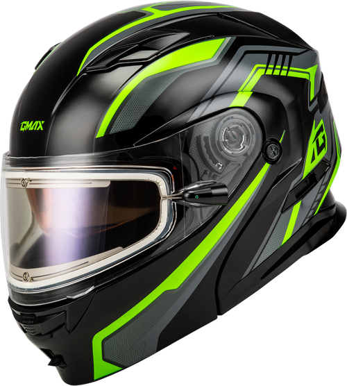 MD-01S TRANSISTOR SNOW HELMET W ELEC SHLD BLK/GREY/GREEN MD