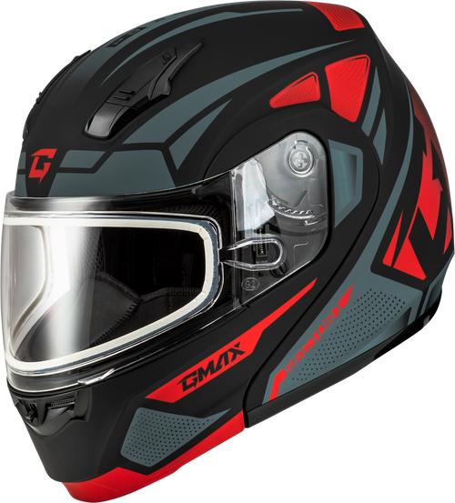 MD-04S SECTOR SNOW HELMET MATTE BLACK/RED 2X