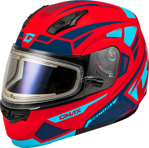 MD-04S SECTOR SNOW HELMET W/ ELEC SHIELD MATTE RED/BLUE XL