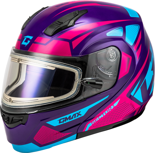 MD-04S SECTOR SNOW HELMET W/ ELECTRIC SHIELD VIOLET/PINK LG