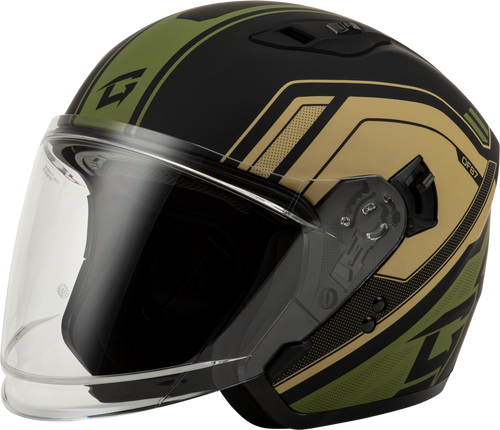 OF-87 DUKE HELMET MATTE BLACK/GREEN LG