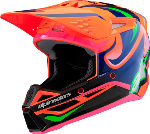 SM3 YOUTH DEEGAN HELMET ORNG FLO/PRPL/PNK FLUO YM