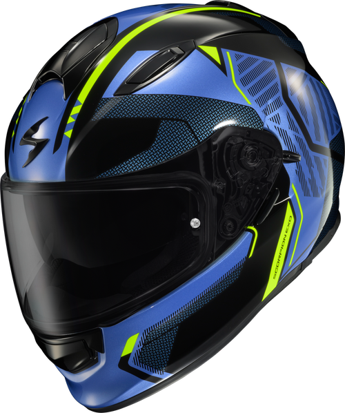 RYZER FULL-FACE HELMET SWITCH BLUE/HI-VIZ XL