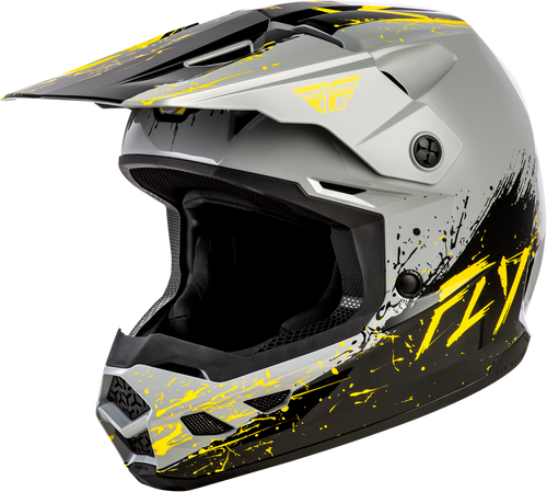 YOUTH KINETIC DRIP HELMET GREY/BLACK/YELLOW YM