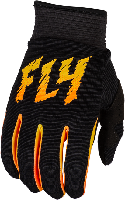 YOUTH F-16 GLOVES BLACK/YELLOW/ORANGE YS