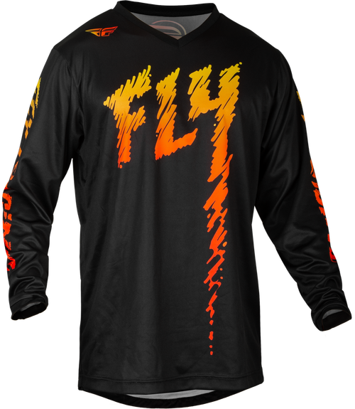 YOUTH F-16 JERSEY BLACK/YELLOW/ORANGE YS