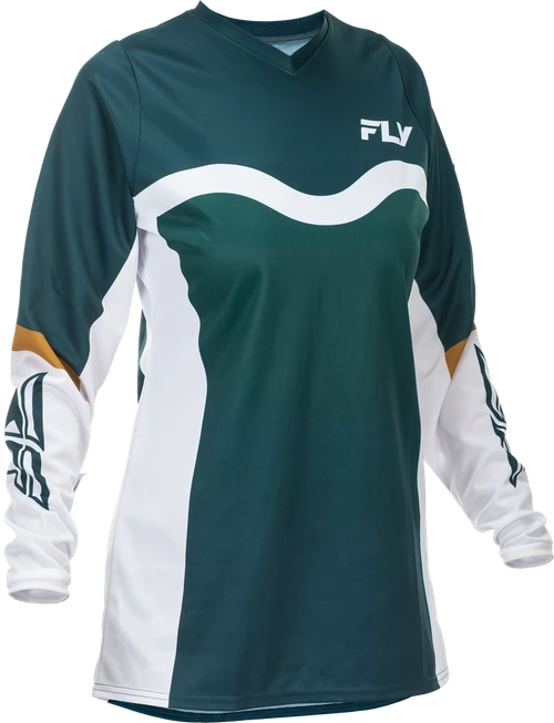 WOMEN'S F-16 JERSEY TEAL/WHITE/GOLD MD