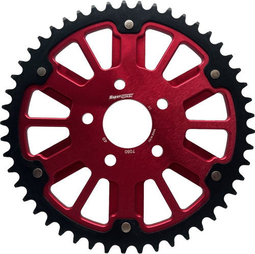 STEALTH 53T REAR SPROCKET RED ALUM CAR  BLK STEEL TEETH