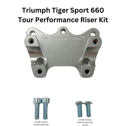 HANDLEBAR RISERS SILVER W/RAM BALL TRI
