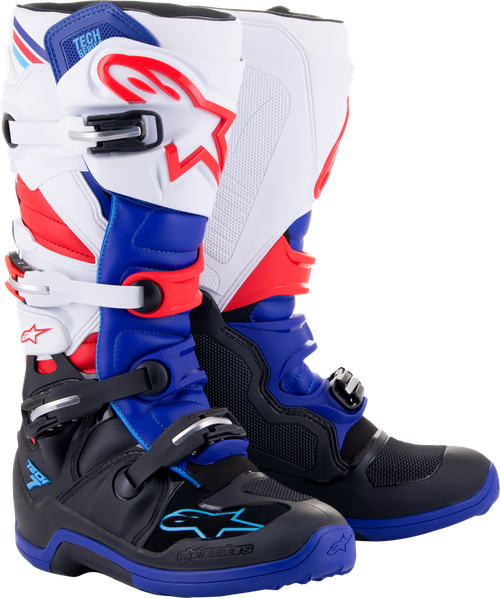 TECH 7 BOOTS BLACK/BLUE/RED/WHITE SZ 6