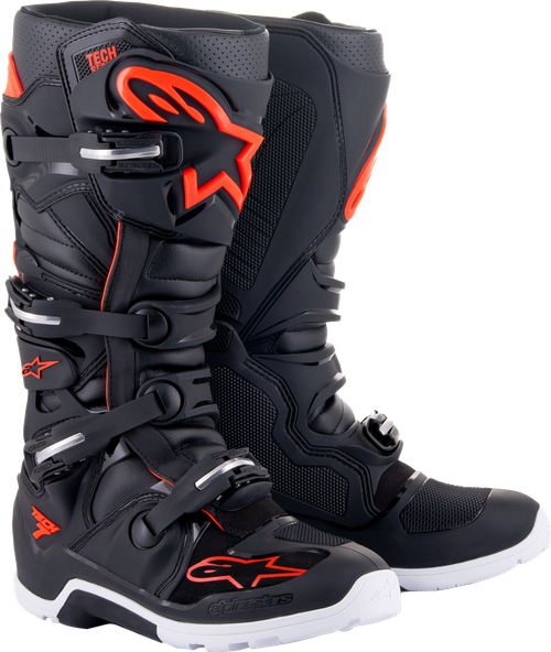TECH 7 ENDURO BOOTS BLACK/RED FLUO SZ 14
