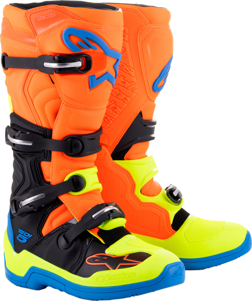 TECH 5 BOOTS BLUE/ORANGE/YELLOW FLUO SZ 11